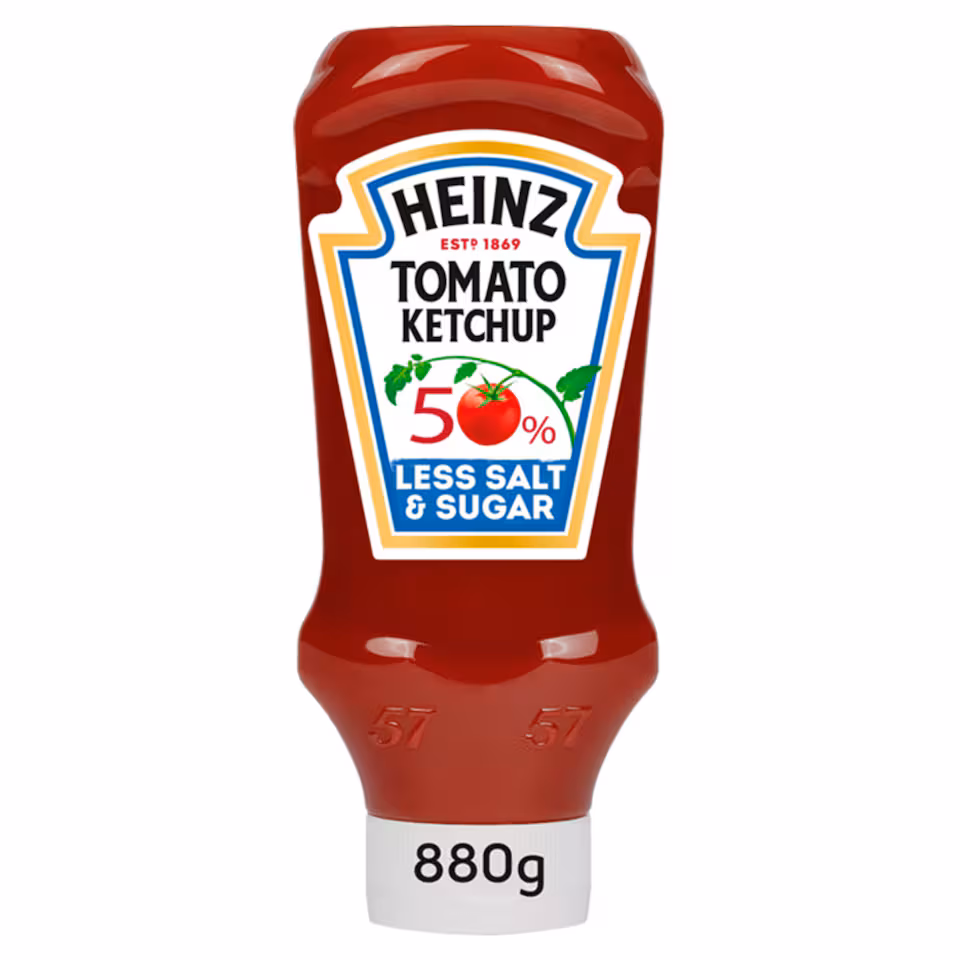 Heinz 50% Less Salt & Sugar Tomato Ketchup 880g