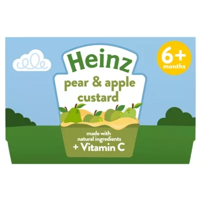 Heinz Pear & Apple Custard Pots 6+ Months 4 x 100g Baby Food