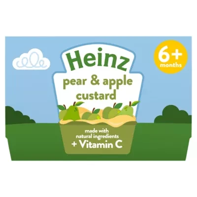 Heinz By Nature Pear & Apple Custard Baby Food 6+ Months 4 x 100g
