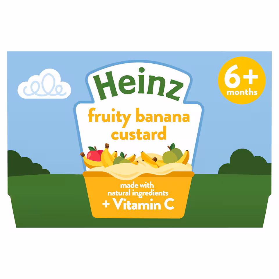 Heinz Fruity Banana Custard Baby Food Dessert Pots 4 x 100g