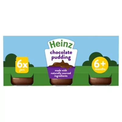 Heinz By Nature Chocolate Pudding Baby Food Jar 6+ Months 6 x 120g