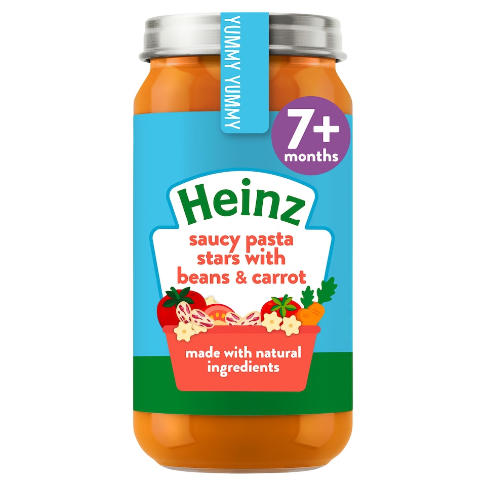 Heinz Pasta Stars with Beans & Carrot Baby Food Jar 200g