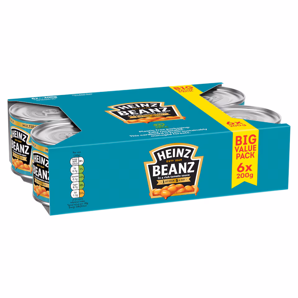 Heinz Baked Beans in Tomato Sauce 6x200G