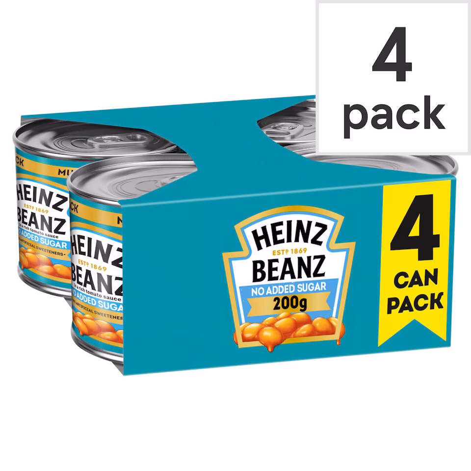Heinz No Added Sugar Baked Beans in Tomato Sauce 4 x 200g