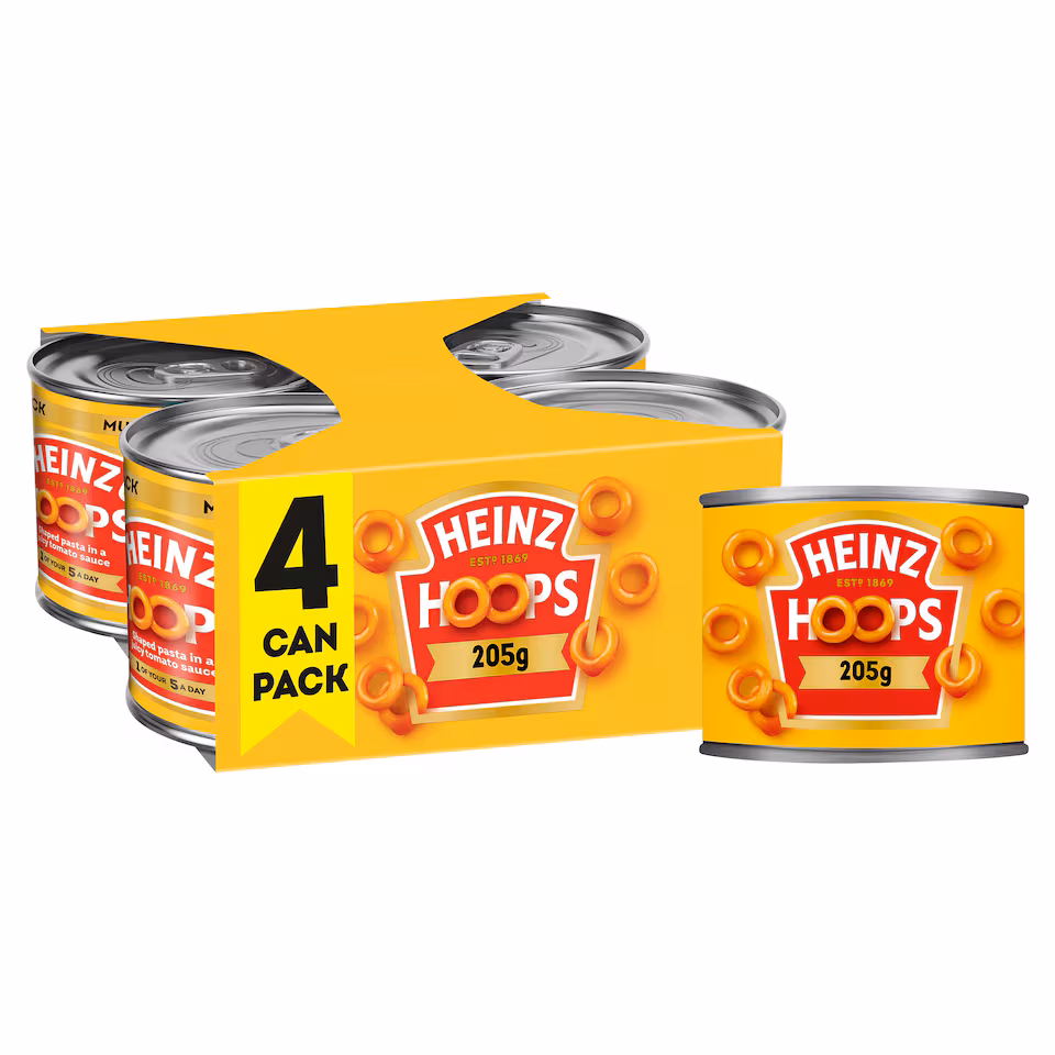 Heinz Spaghetti Hoops in Tomato Sauce 4 x 205g