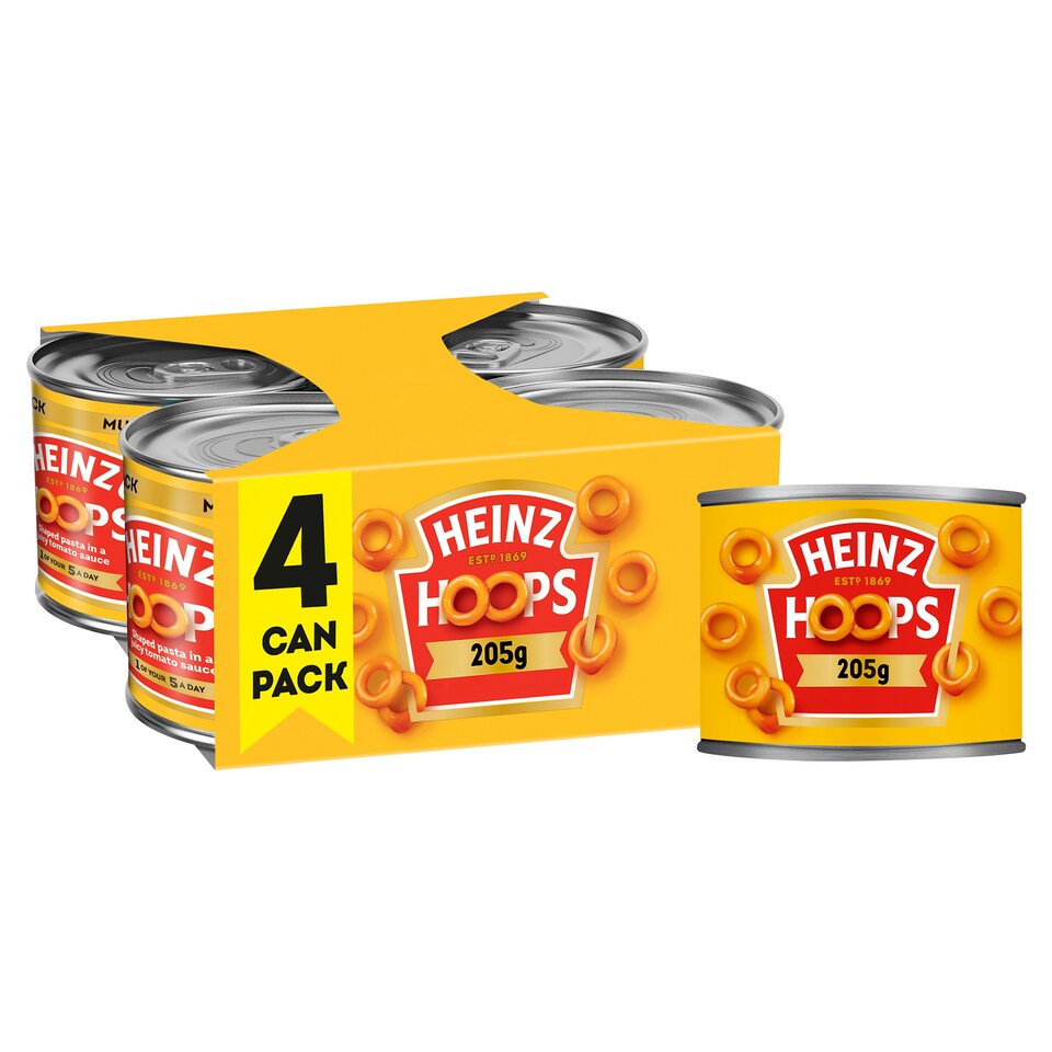 Heinz Spaghetti Hoops in Tomato Sauce 4 x 205g