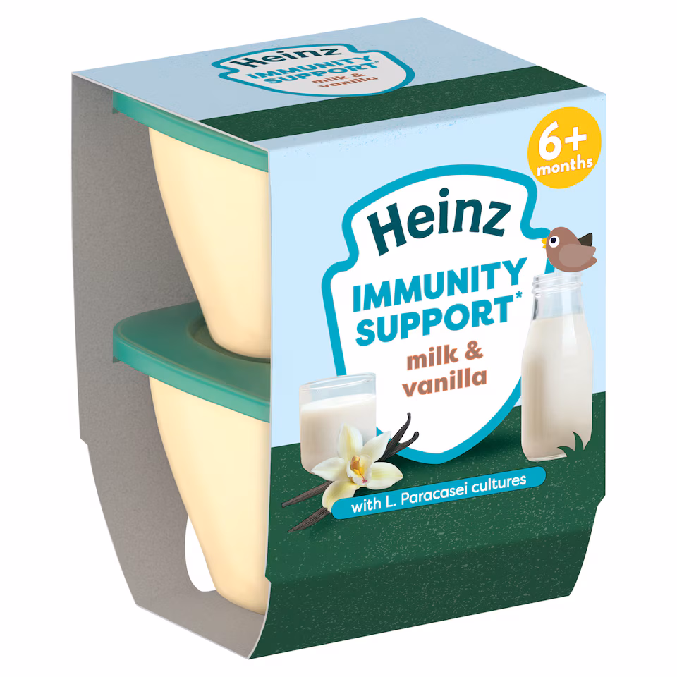 Heinz Immunity Support Milk and Vanilla  Pot Baby Food 6m+ 2x100g