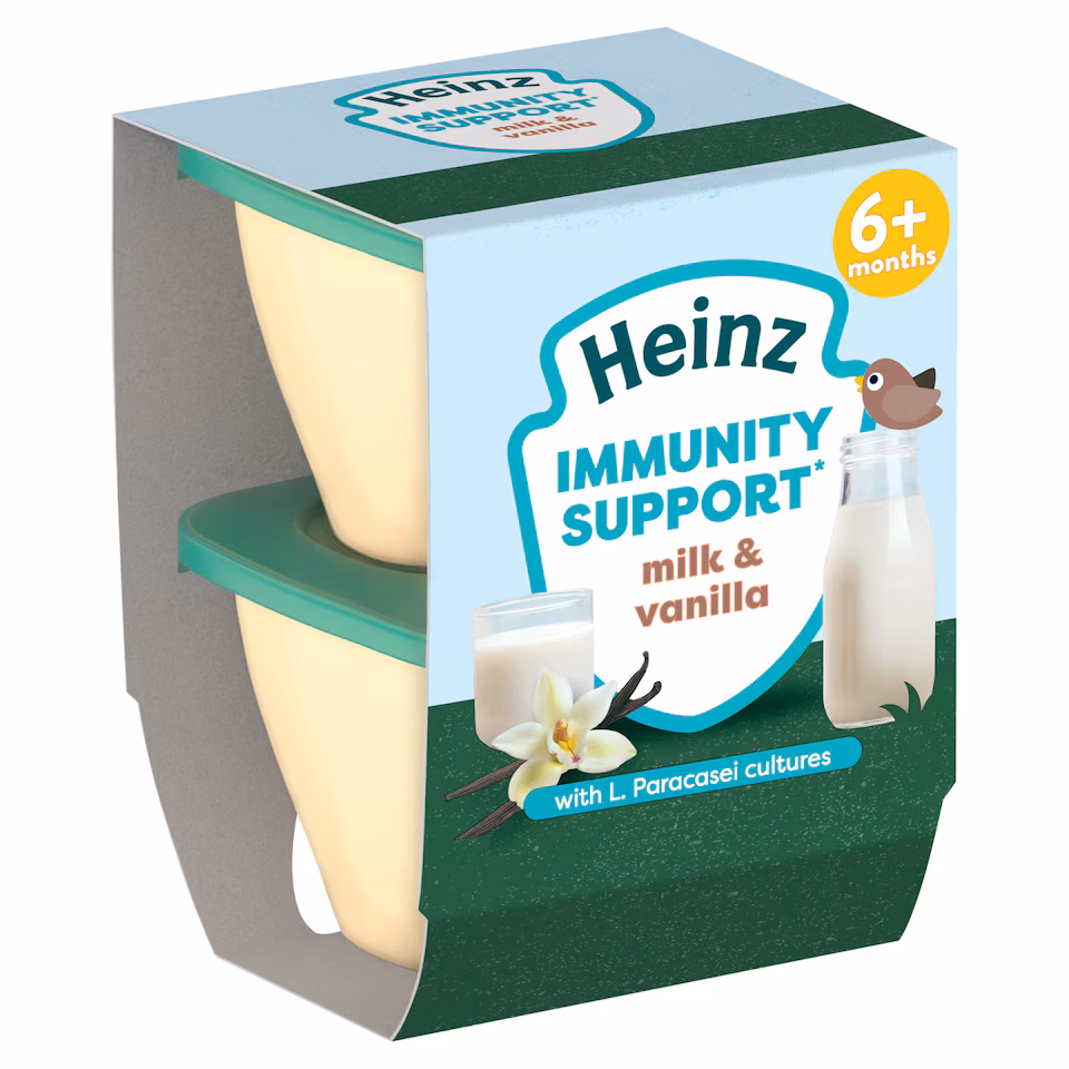 Heinz Immunity Support Milk and Vanilla  Pot Baby Food 6m+ 2x100g