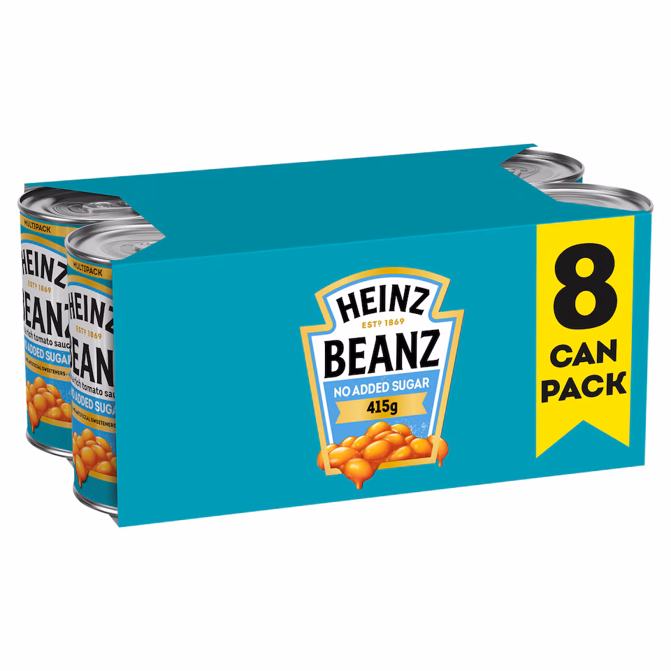 Heinz Baked Beans No Added Sugar 8 x 415g