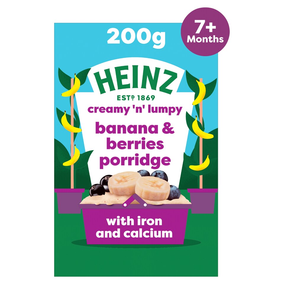 Heinz Banana & Berries Porridge Baby Food 7m+ 200g