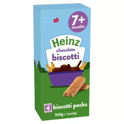 Heinz Chocolate Biscotti Baby Food Snacks Multipack 7+ Months 160g
