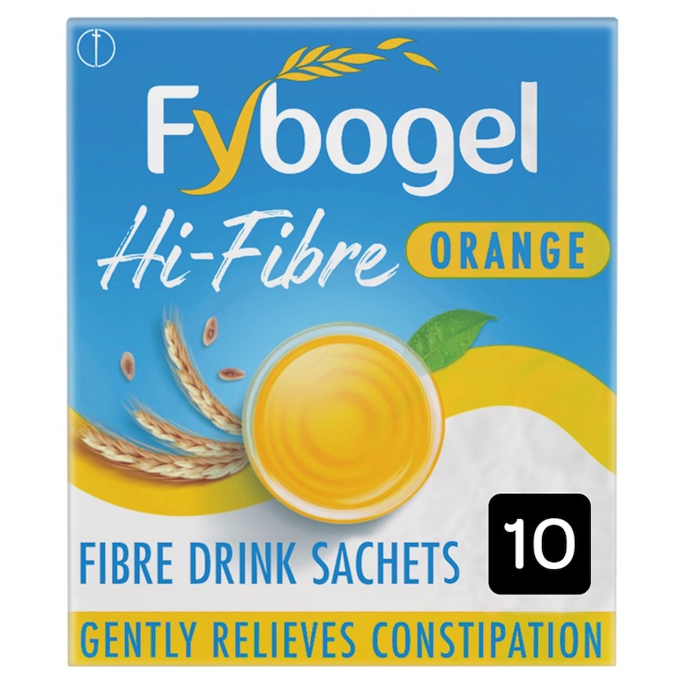 Fybogel Hi-Fibre Orange Constipation Relief Sachets - Ispaghula Husk Fibre Drink 10s