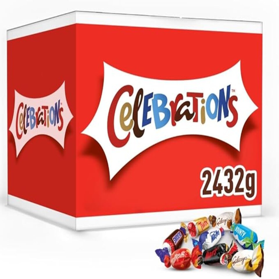 Celebrations Bulk Chocolate Box, 2.4kg, Assorted Chocolates Gift Box with Mini Chocolate Bars & Biscuits