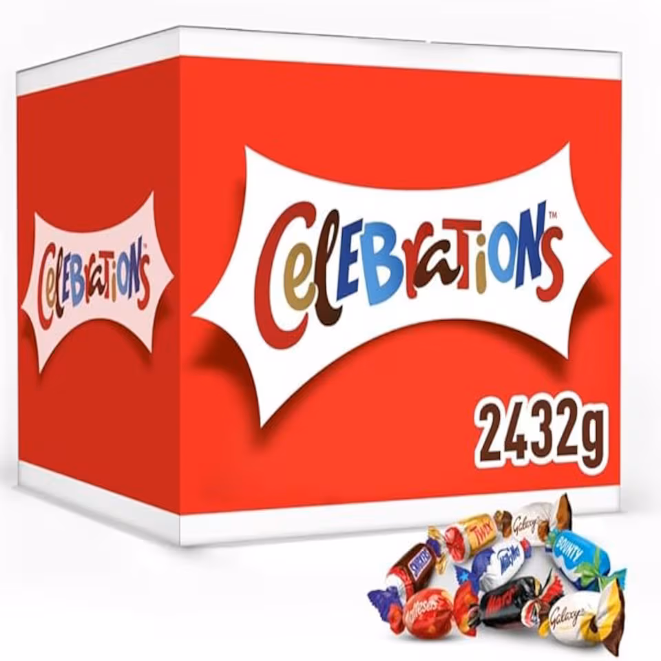 Celebrations Bulk Chocolate Box, 2.4kg, Assorted Chocolates Gift Box with Mini Chocolate Bars & Biscuits