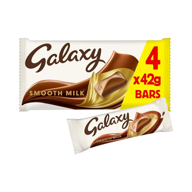 Galaxy Smooth Milk Chocolate Snack Bars Multipack Vegetarian 4x42g