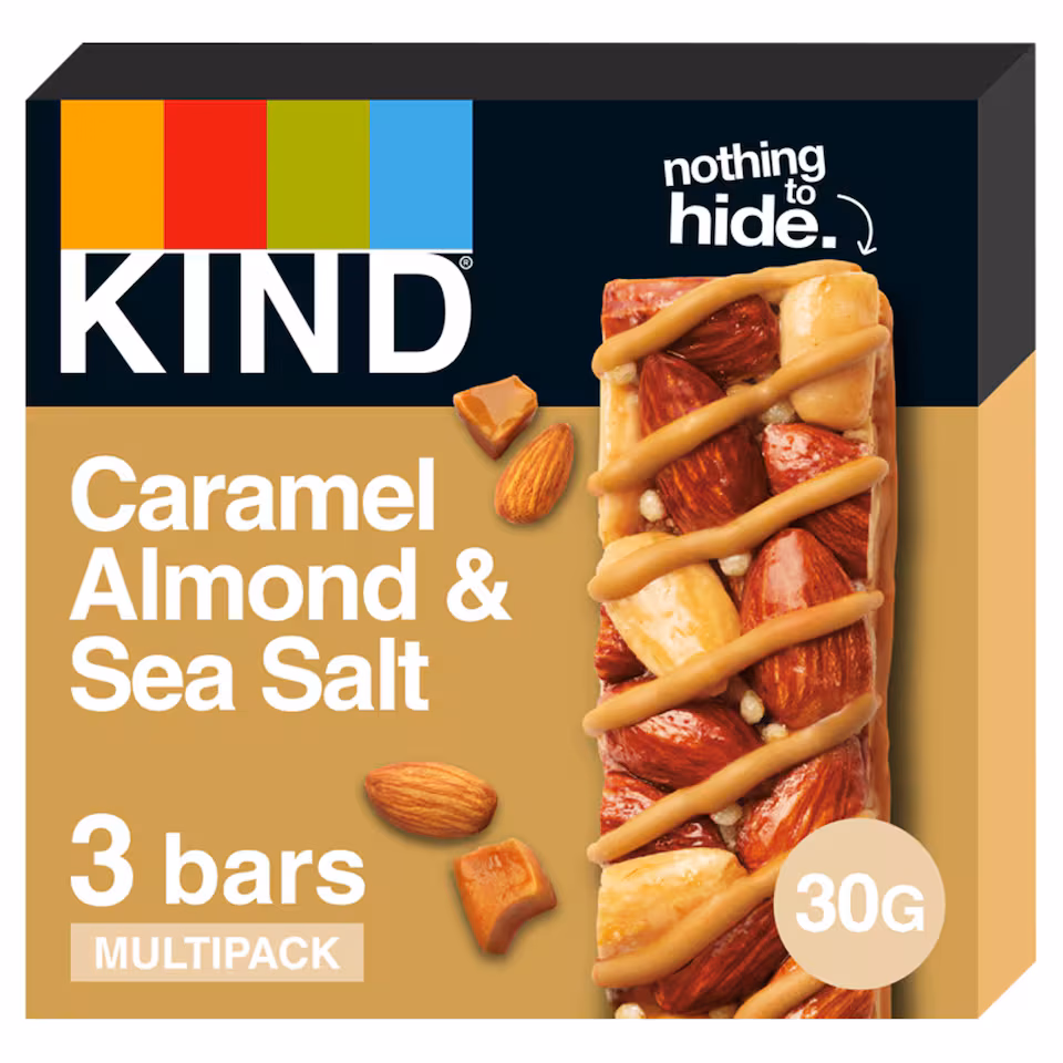 KIND Caramel Almond & Sea Salt cereal bars 3x30g