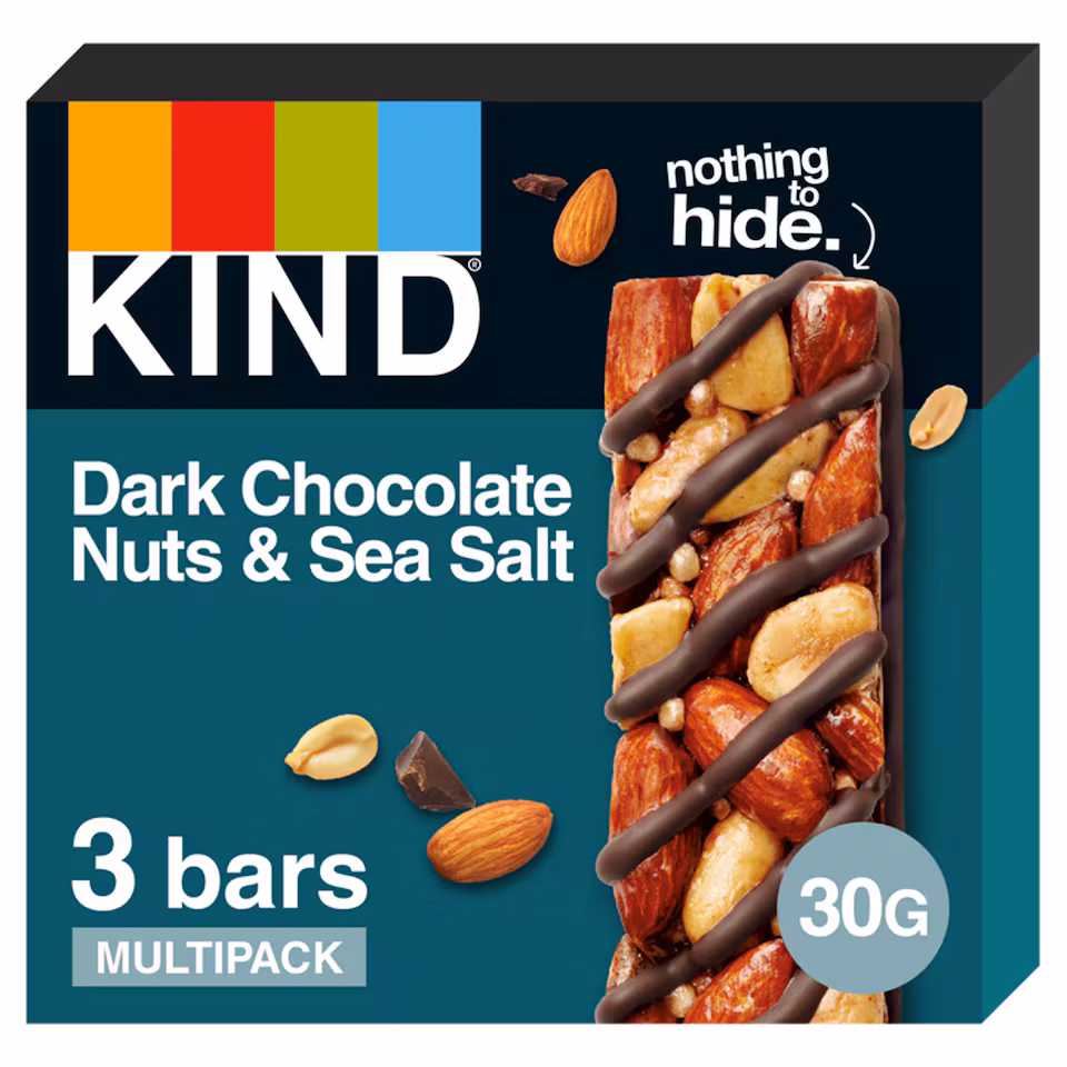 KIND Dark Chocolate Nuts & Sea Salt Cereal Bars 3x30g