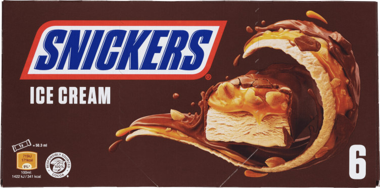 Snickers Iskrem Multipack 6pk 274g