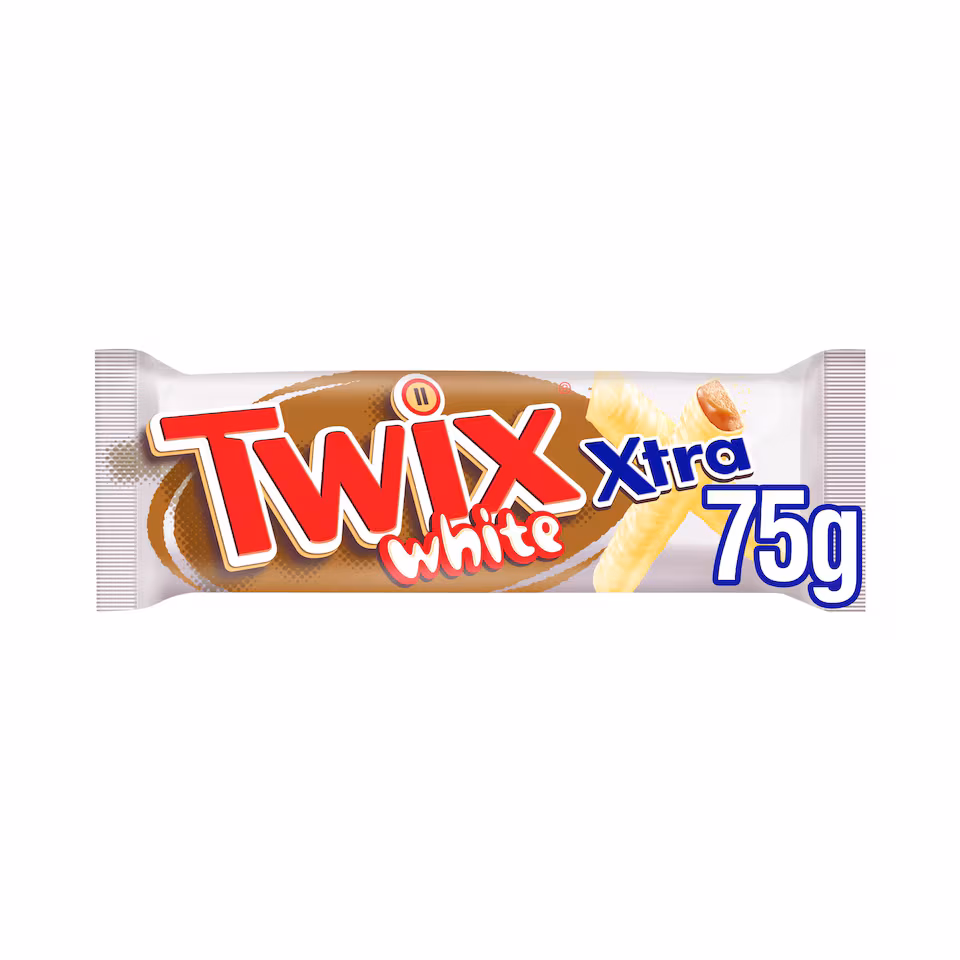 Twix Xtra White Chocolate Biscuit Twin Bars 75g