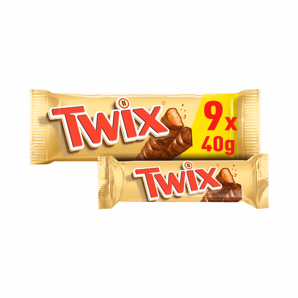 Twix Caramel & Milk Chocolate Fingers Biscuit Twin Bars 9 x 40g