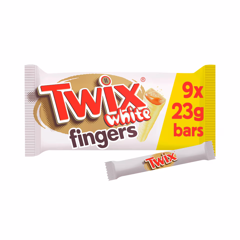 Twix White Chocolate Biscuit Snack Bars Multipack Chocolate 9x20g
