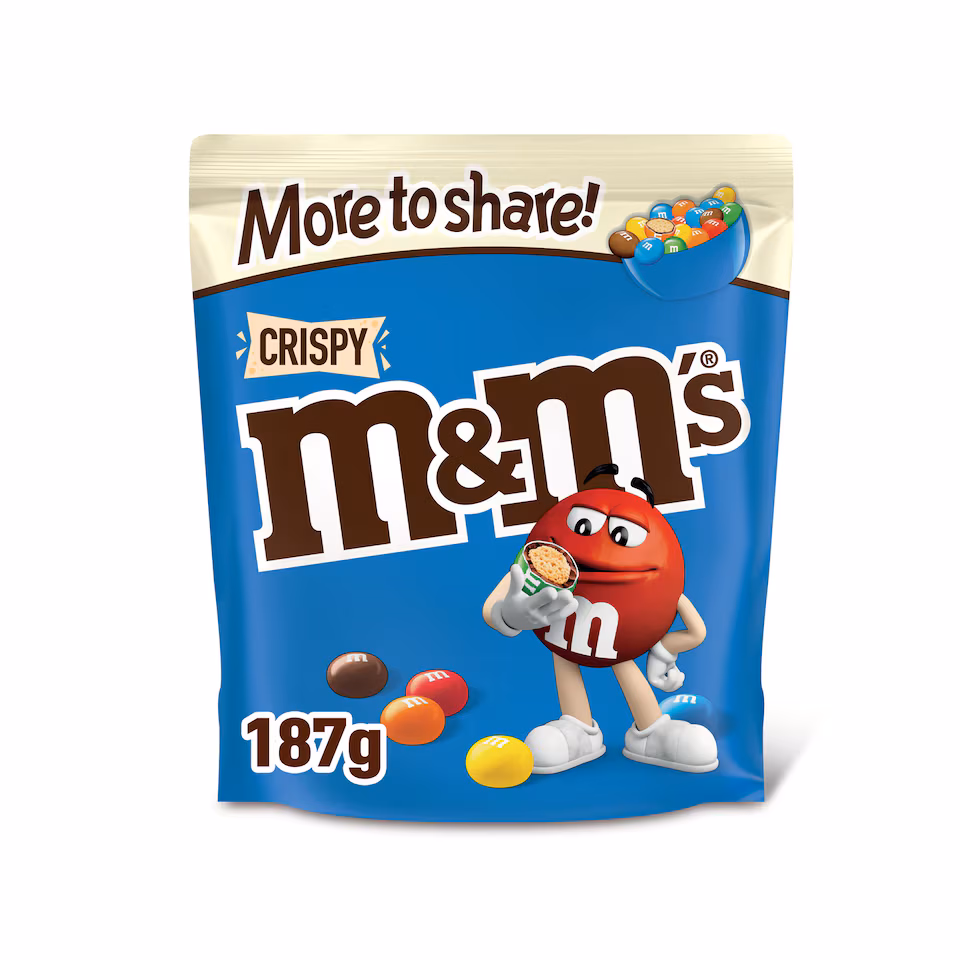 M&M's Crispy Milk Chocolate Pouch Bag 187g