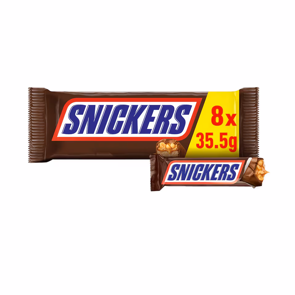 Snickers Milk Chocolate Snacksize Bars Multipack 8 x 35.5g