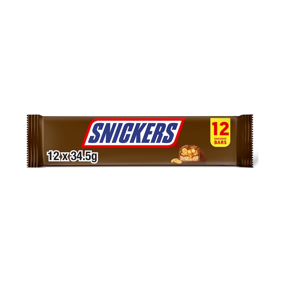 Snickers Milk Chocolate Bars 12 x  34.5g