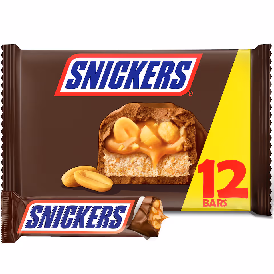 Snickers Milk Chocolate Bars 12 x  34.5g