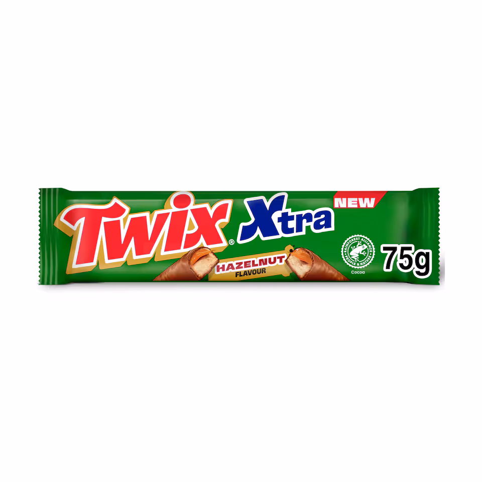 Twix Xtra Hazelnut Flavour Milk Chocolate 2 Bars 75g