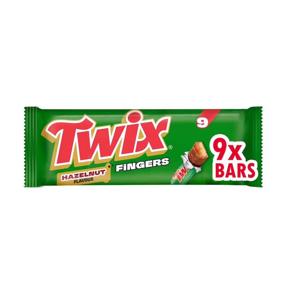 Twix Hazelnut Flavour Milk Chocolate Fingers 9 x 20g