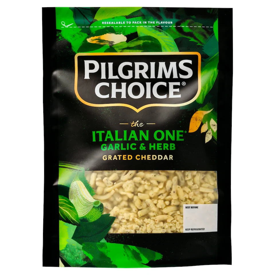 Pilgrims Choice The Italian One Garlic & Herb Grated Cheese 180g