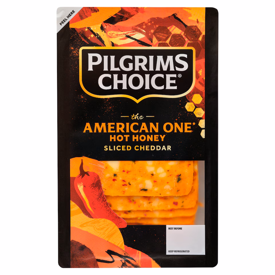 Pilgrims Choice The American One Hot Honey Sliced Cheese 150g