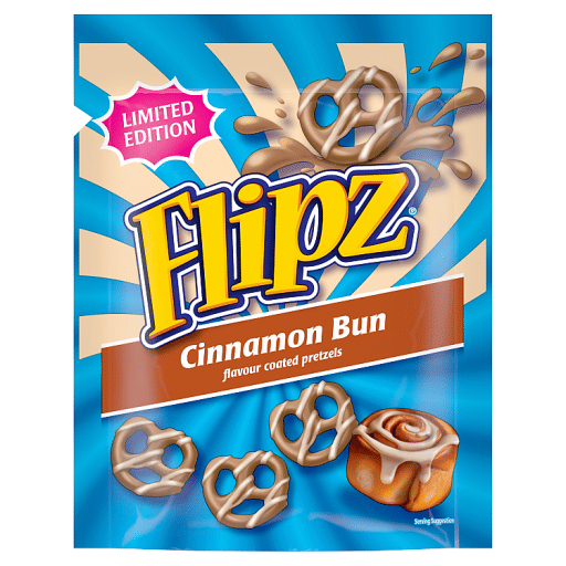Flipz Cinnamon Bun Flavour Coated Pretzel Snacks 90g