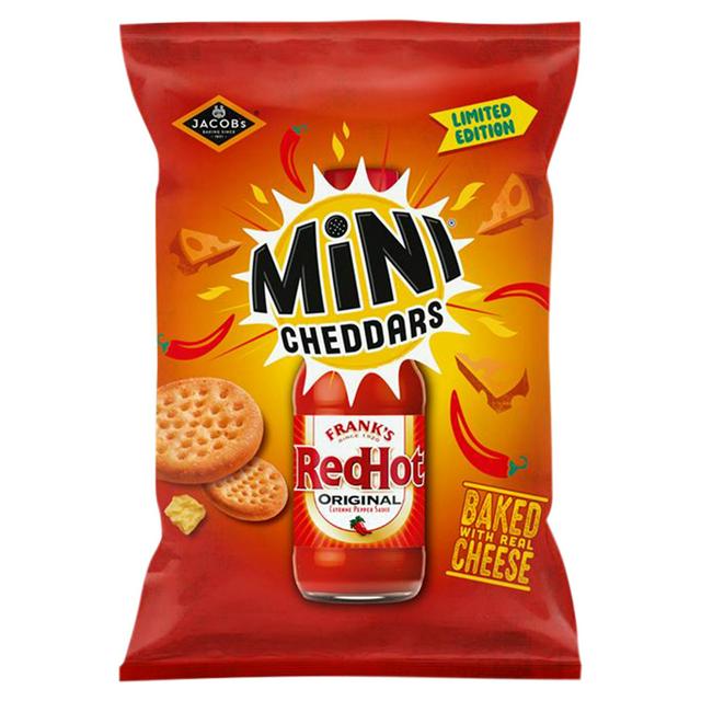 Jacob's Mini Cheddars Frank's Red Hot Original Cayenne Pepper Sauce, Limited Edition 150g