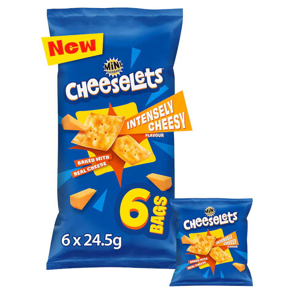 Mini Cheddars Cheeselets Baked Snacks 6 x 24.5g