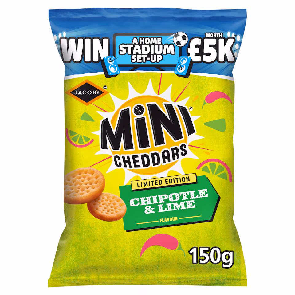 Jacob's Mini Cheddars Chipotle & Lime Baked Snack Biscuits 150g