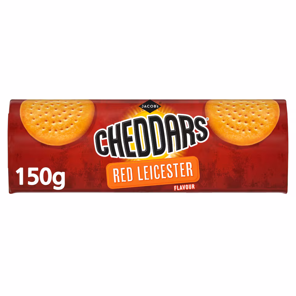 Jacob's Cheddars Cheese Biscuits - Red Leicester Flavour 150g