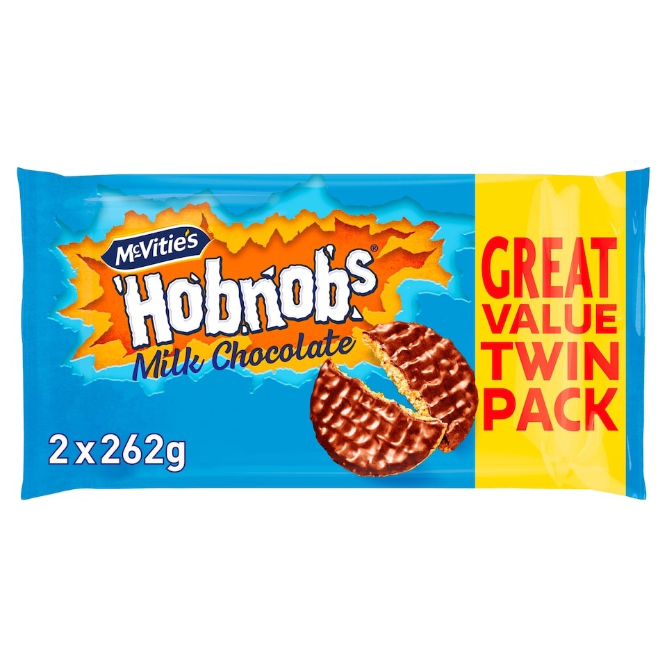 McVitie's Hobnobs The Oaty One Milk Chocolate Biscuits Twin Pack 524g