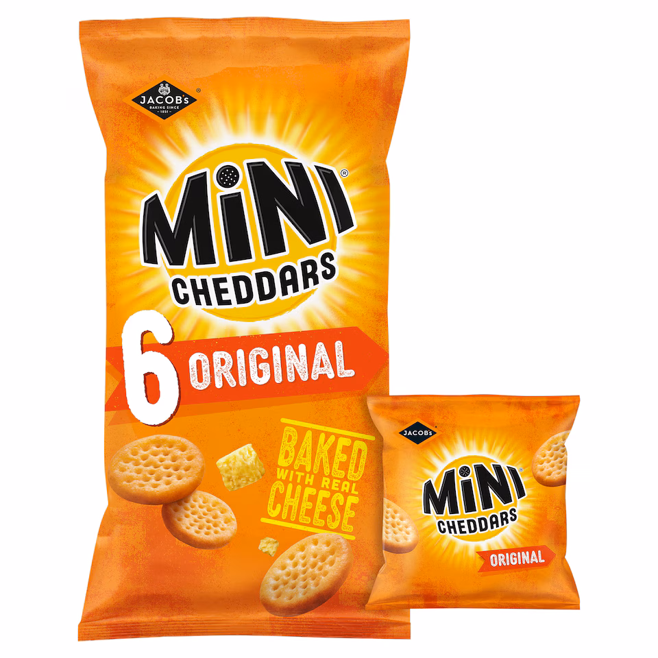 Jacob's Mini Cheddars Original Multipack Baked Snacks 6x23g