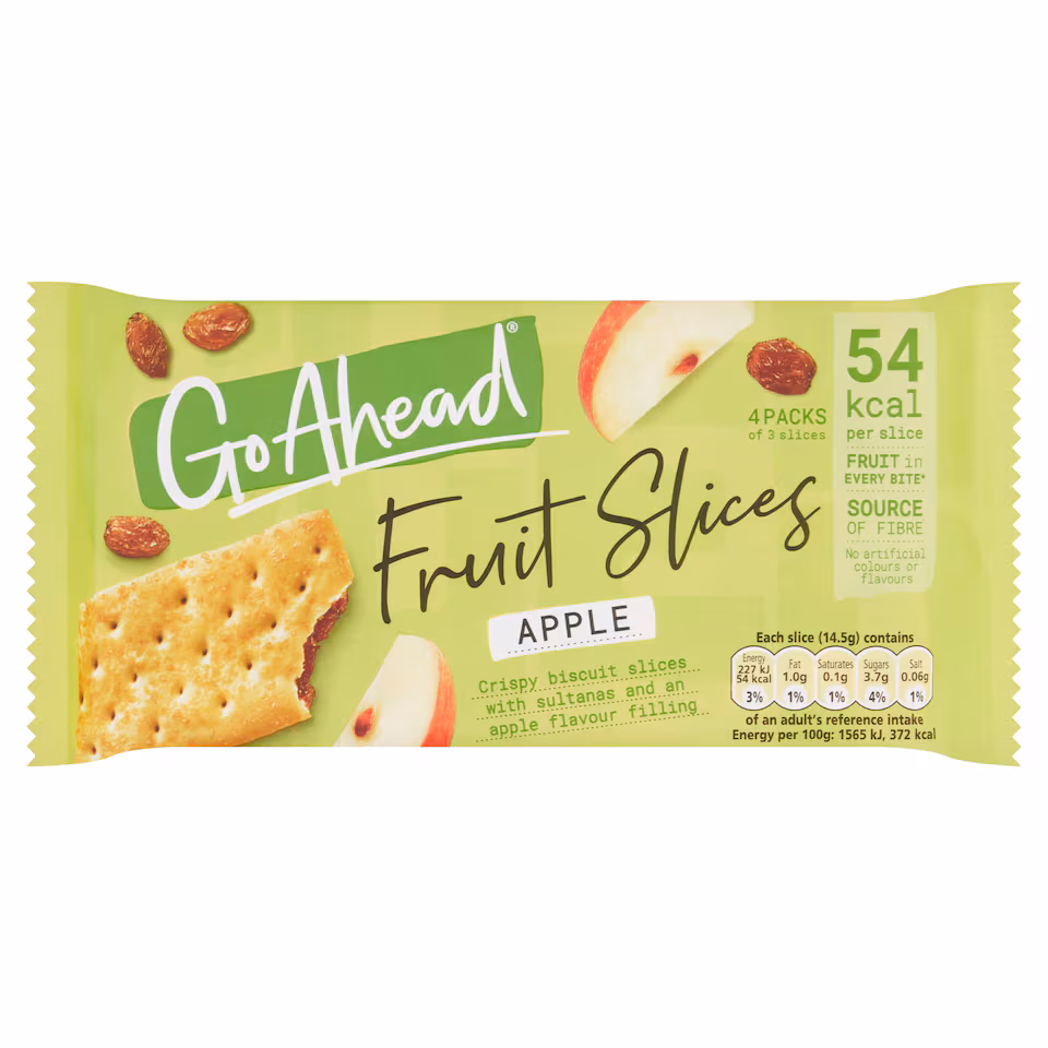 Go Ahead Apple Crispy Fruit Slices Snack Bars Multipack 4 x 43.6g
