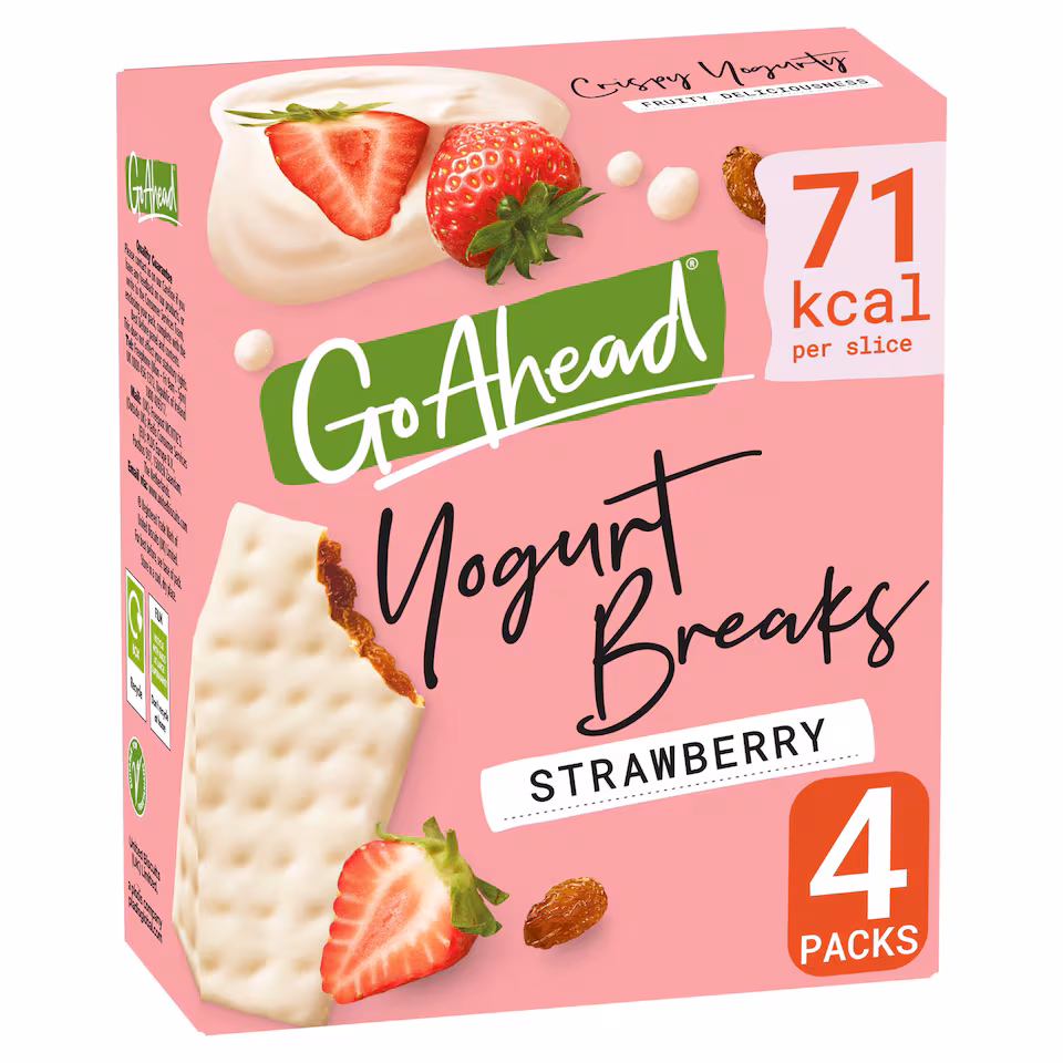 Go Ahead Strawberry Fruit Yogurt Breaks Snack Bars Multipack 4 x 35.5g