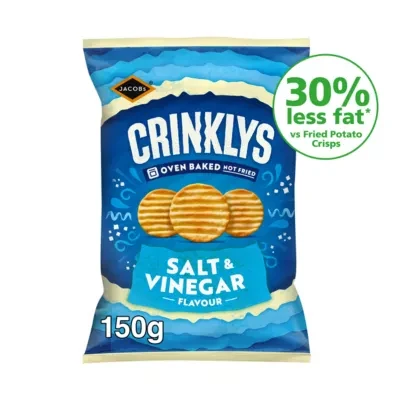 Jacob's Crinklys Salt & Vinegar 150g