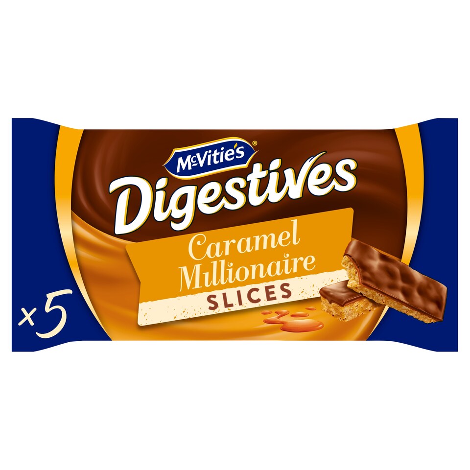 McVitie's Digestives Caramel Millionaire Slices 5 Pack 109.9g