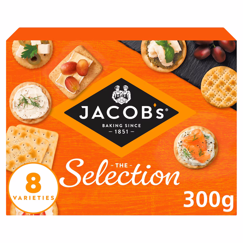 Jacob's Biscuits for Cheese 8 Variety Cracker Selection 300g