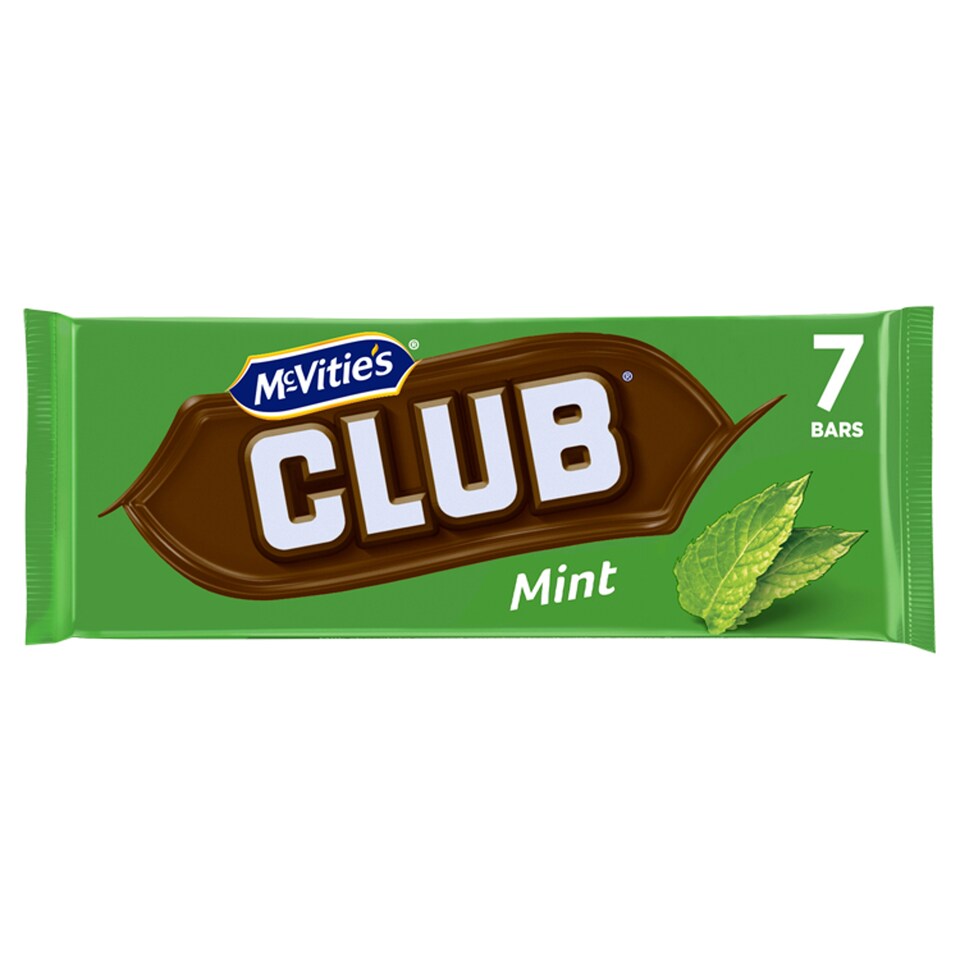 Mcvitie's Club Mint Biscuit Bars 7X22G