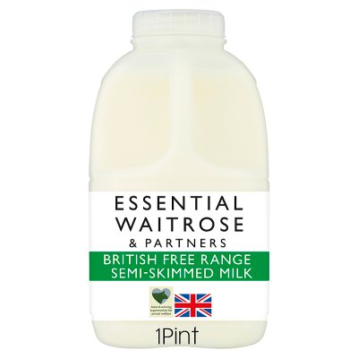 Essential British Free Range Semi-Skimmed Milk 1 Pint