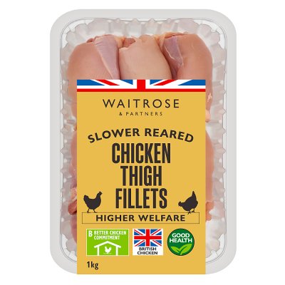 Waitrose Chicken Thigh Fillets, Skinless & Boneless - Large
