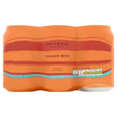 Waitrose Ginger Beer No Added Sugar 6x330ml