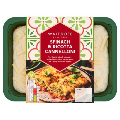 Waitrose Italian Spinach & Ricotta Cannelloni for 1
